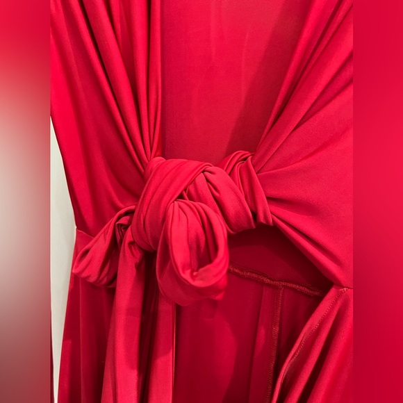 Zena Wrap Front Jumpsuit in RED Maternity by Georgina UK - Picture 4 of 7